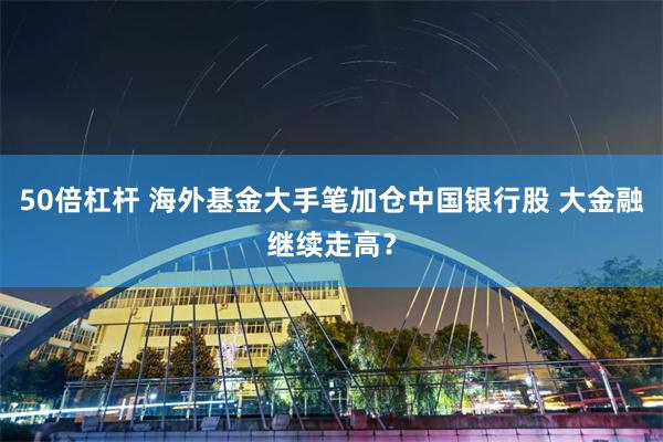 50倍杠杆 海外基金大手笔加仓中国银行股 大金融继续走高？